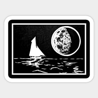 The Ship and the Moon Sticker